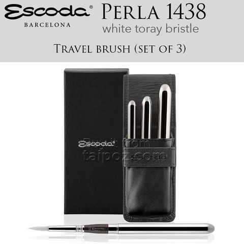 Bộ cọ màu nước Escoda Perla 1438 - cọ travel kèm túi da