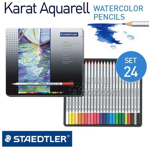 Chì màu nước Staedtler Karat Aquarell, hộp 24 màu