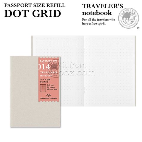 Sổ giấy dot grid 014 Midori - passport size