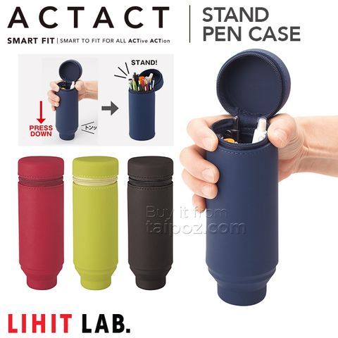 Túi silicon đựng bút đứng được trên bàn Smart Fit ACTACT, thân tròn