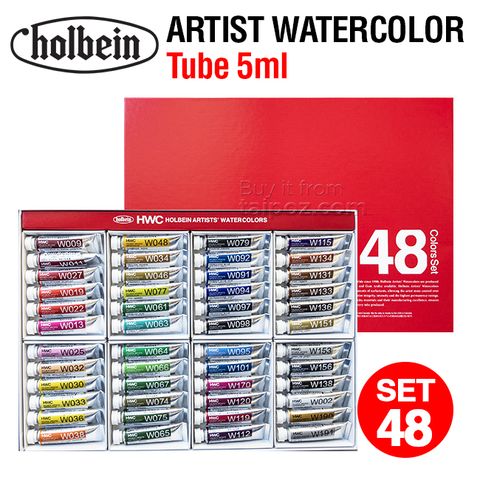 Màu nước Holbein Artist, tuýp 5ml, hộp 48 màu