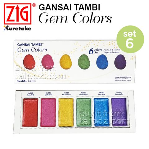 Màu nước Gansai Tambi Gem Colors bộ 6 màu