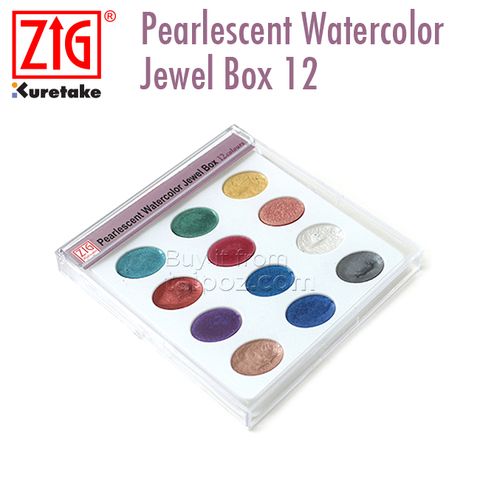 Hộp màu nước mini Zig Pearlescent Watercolor Jewel, bộ 12