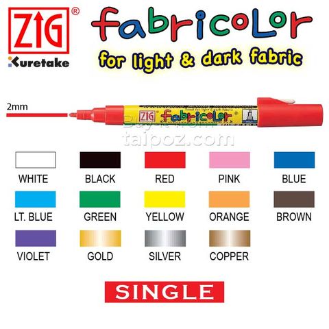 Bút vẽ trên vải ZIG Fabricolor, màu lẻ