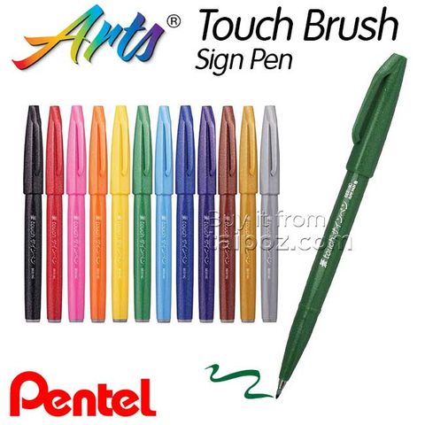 Bút lông Pentel Fude Touch Sign Pen, nhiều màu