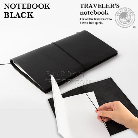 Sổ da Midori Traveler's Notebook, màu Black