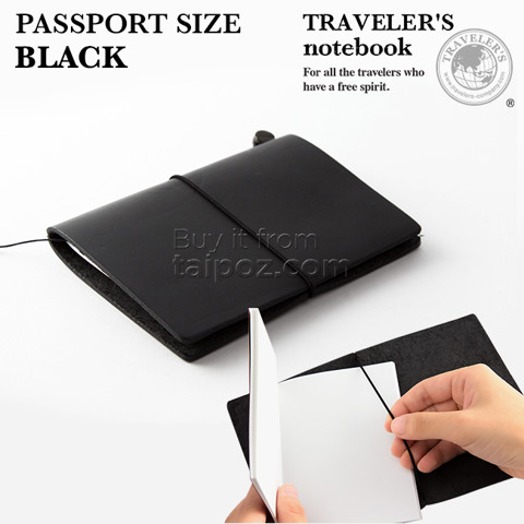 Sổ da Midori Traveler's Notebook - passport size - Black