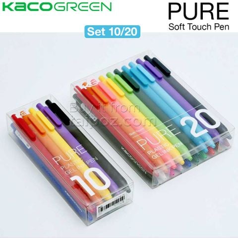 Bút bi mực gel Kaco Pure, bộ 10/20 cây