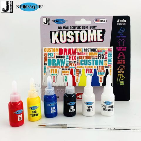 Bộ màu acrylic soft body Kustome kèm cọ