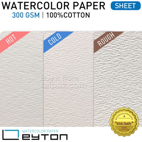 Giấy màu nước Leyton 100% cotton, 300gsm