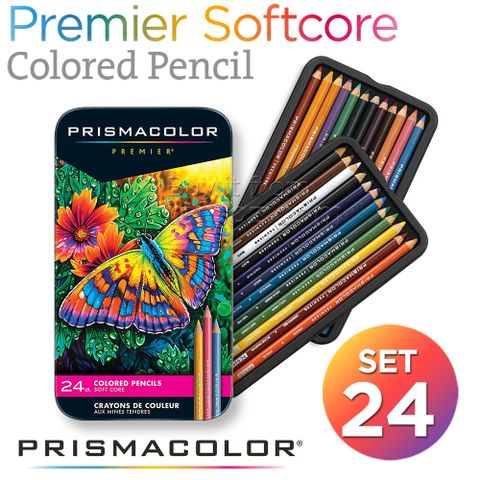 Bộ chì màu Prismacolor Premier 24 cây, hộp thiếc