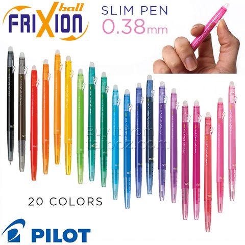 Bút bi xoá được Pilot Frixion Slim, kiểu bấm, nét 0.38mm