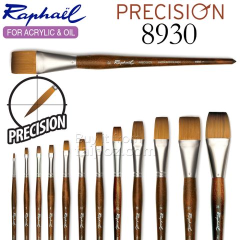 Cọ vẽ sơn dầu và acrylic Raphael Precision 8930 - Cọ đầu ngang