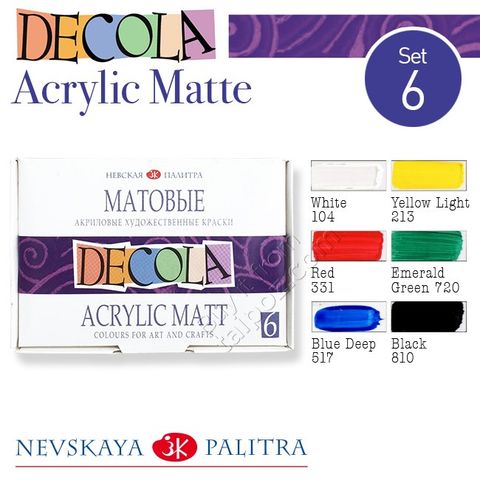 Màu acrylic Decola, màu matte set 6