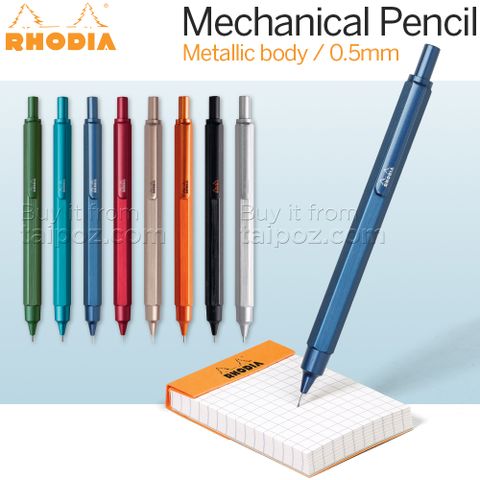 Bút chì bấm Rhodia nét 0.5mm, thân kim loại