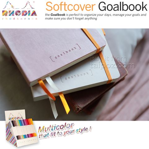 Sổ tay planner Rhodiarama Goalbook, bìa mềm nhiều màu