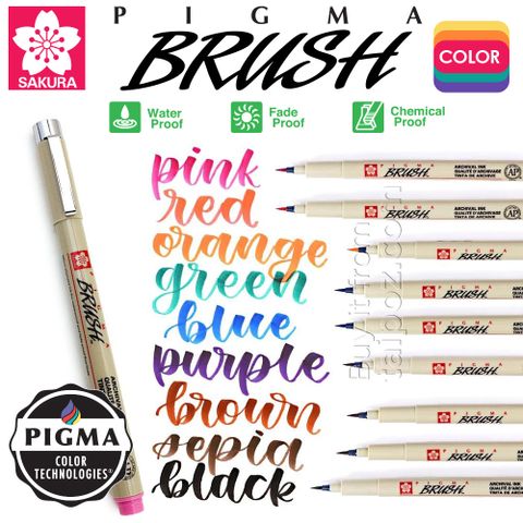 Bút lông Sakura Pigma Micron, mực màu