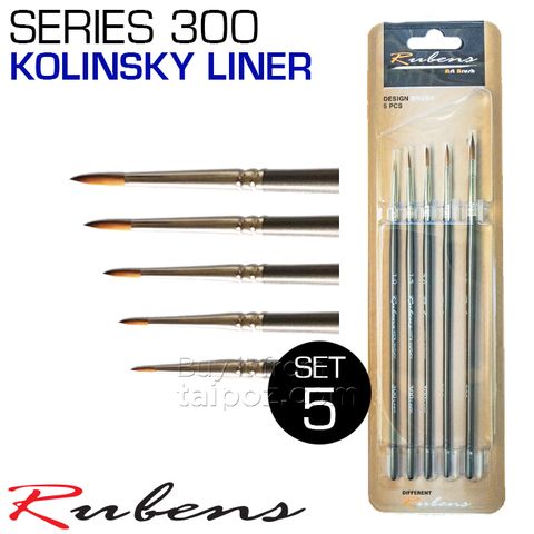 Cọ vẽ Rubens Kolinsky serie 300, bộ 5 cây