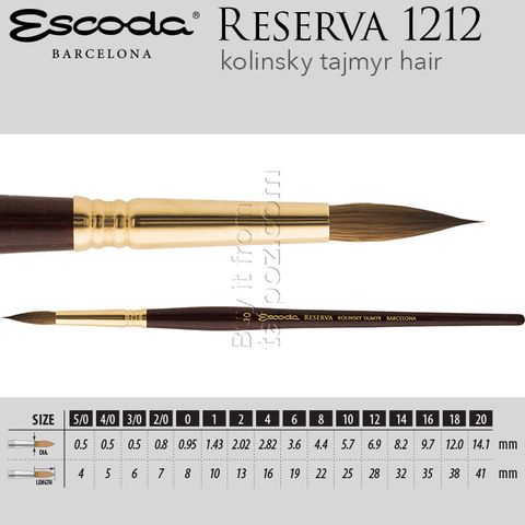 Cọ màu nước Escoda Reserva 1212 - round