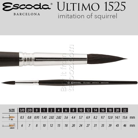 Cọ màu nước Escoda Ultimo 1525 - cọ tròn