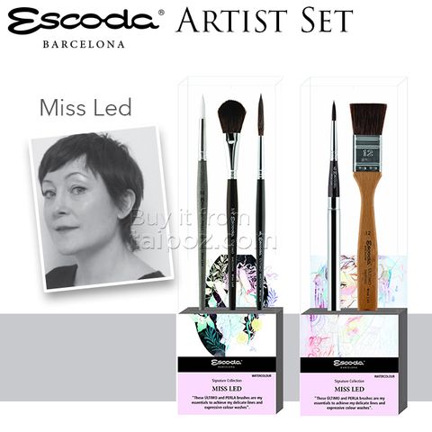 Bộ cọ màu nước Escoda Artist - Miss Led