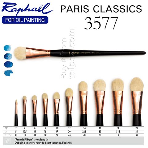 Cọ sơn dầu Raphael Paris Classic 3577 – cọ hạt phỉ