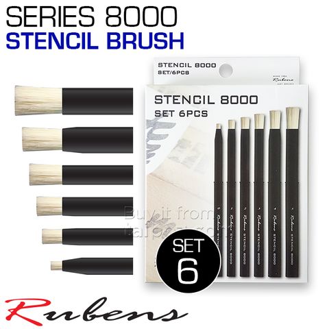 Cọ dặm màu (stencil brush) Rubens 8000 - bộ 6 cây