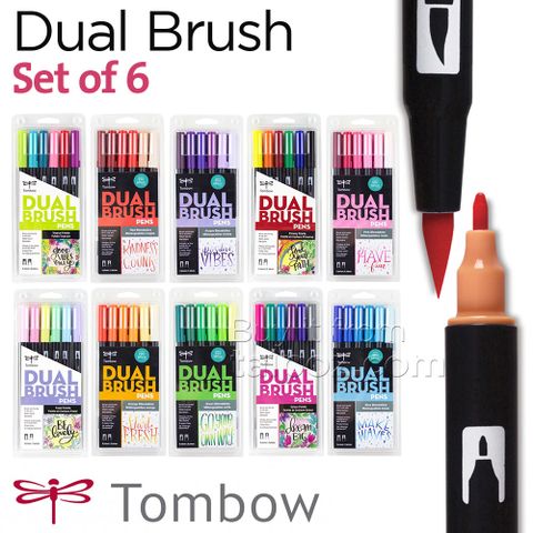 Bút Tombow Dual Brush, bộ 6 màu