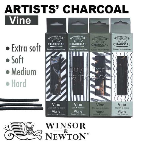 Chì than dây nho W&N Vine Artist's Charcoal, hộp 3 cây