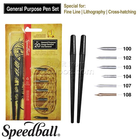 Bút chấm mực Speedball - bộ General Purpose