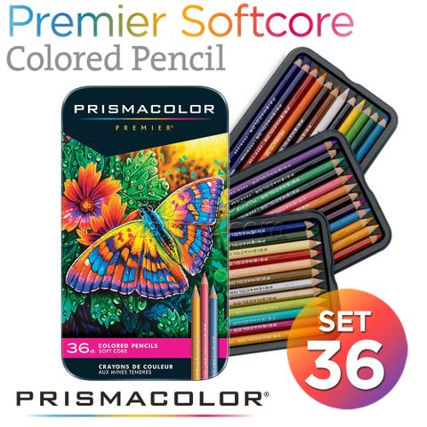 Bộ chì màu Prismacolor Premier 36 cây, hộp thiếc