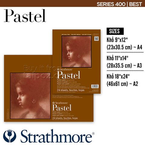 Sổ vẽ pastel Strathmore Pastel 400, gáy keo