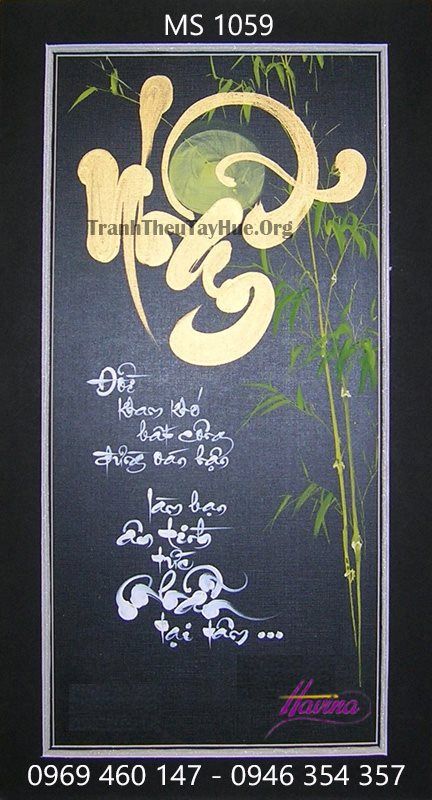 TRANH THÊU CHỮ NHẪN MS 1059