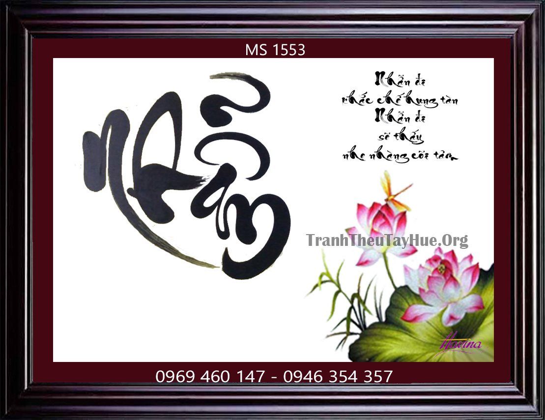 TRANH THÊU CHỮ NHẪN MS 1553