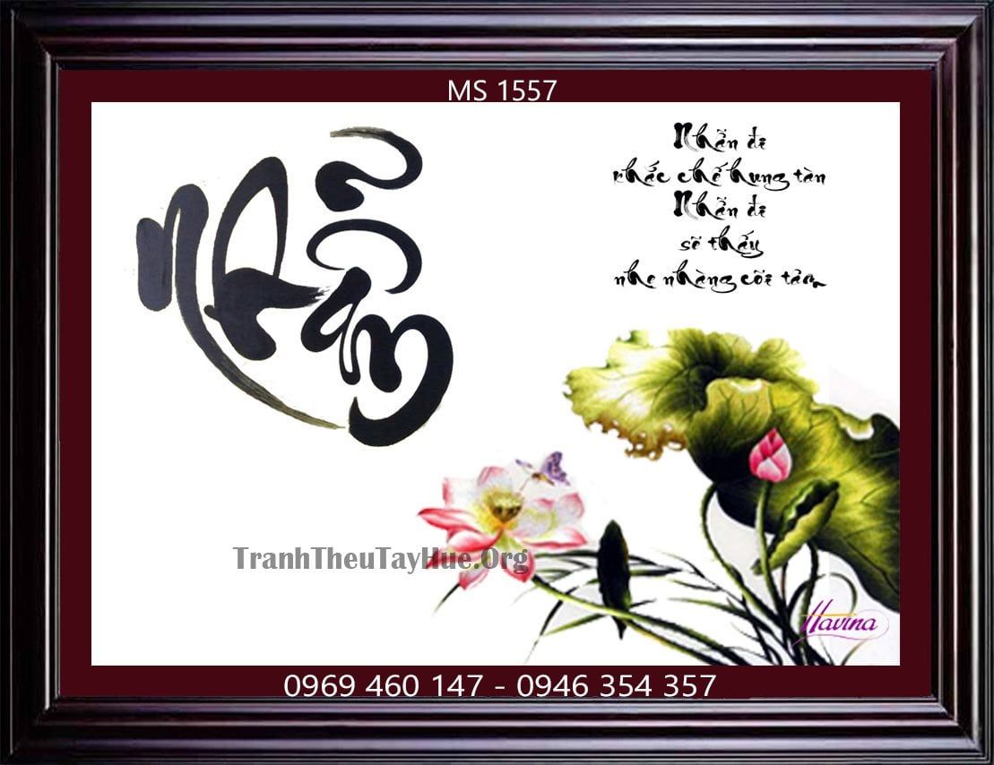 TRANH THÊU CHỮ NHẪN MS 1557