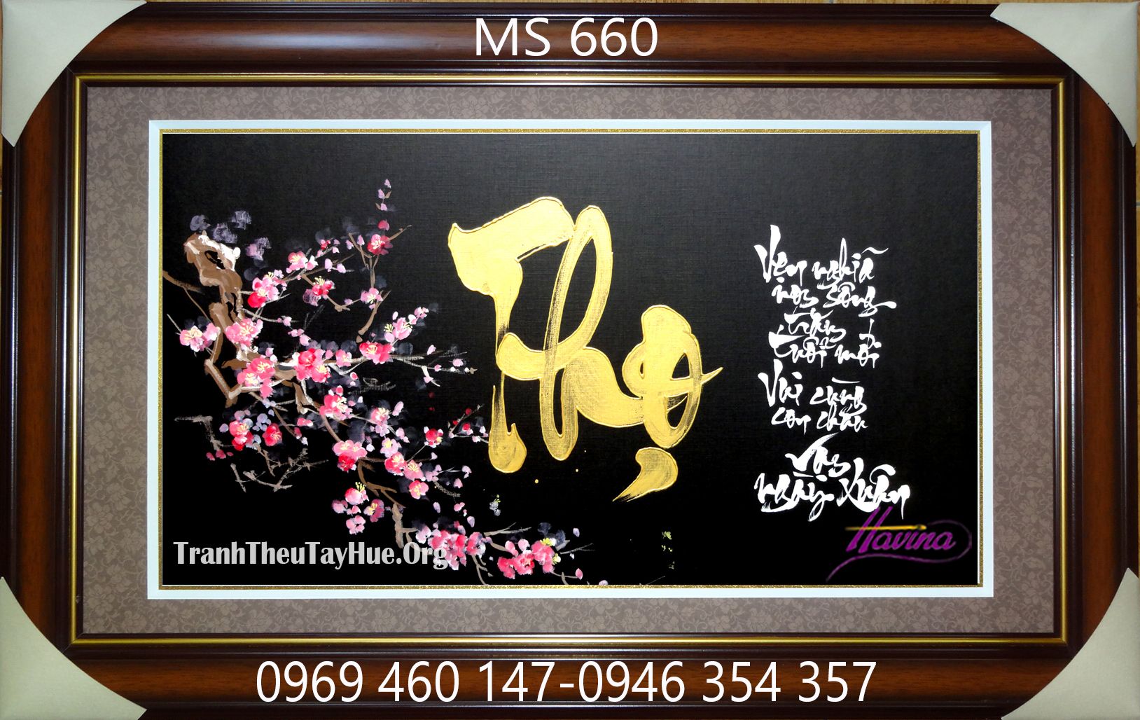 TRANH THÊU CHỮ THỌ MS 660