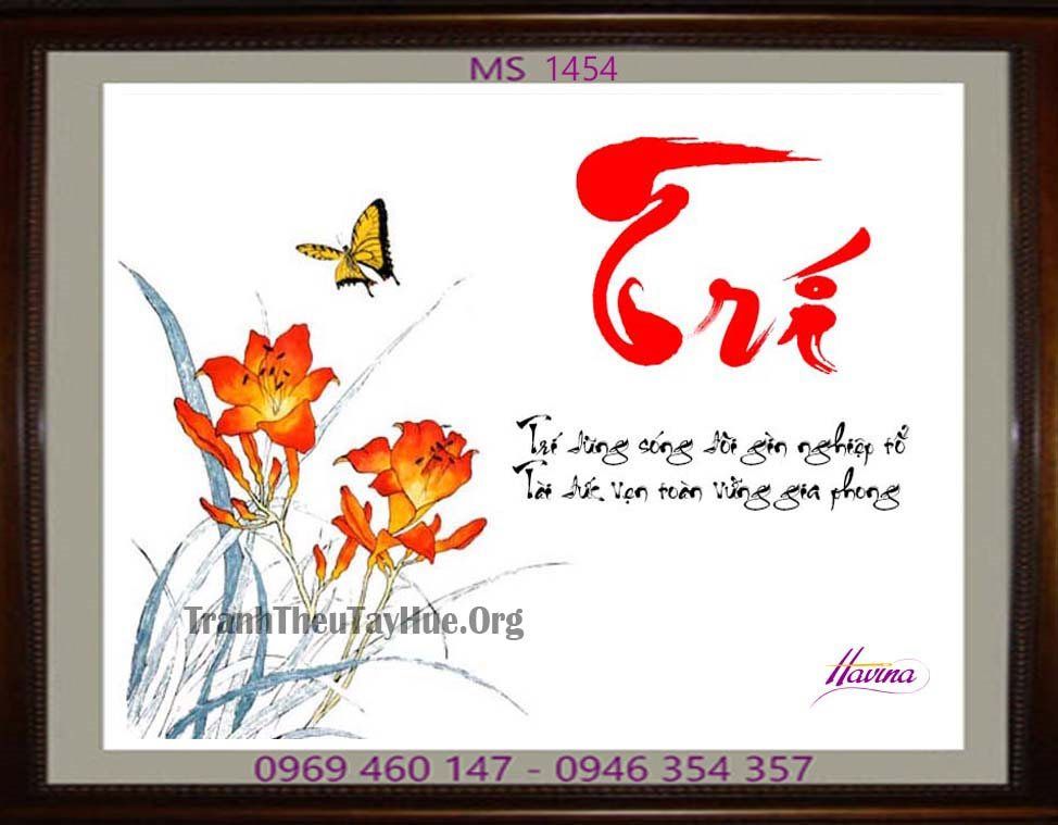 TRANH THÊU CHỮ TRÍ MS 1454