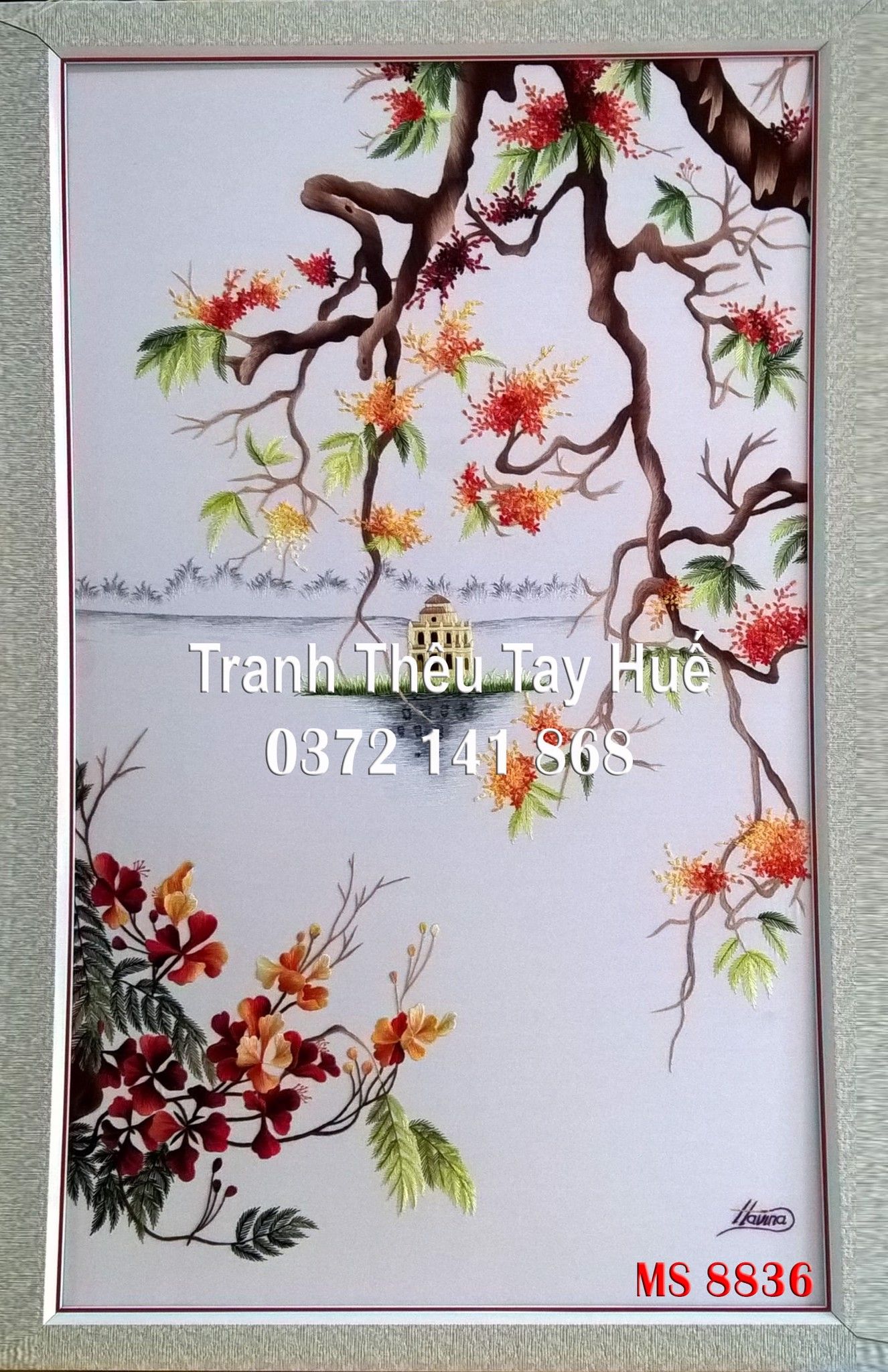 Tranh thêu Hồ Gươm ms 8836