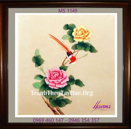 TRANH THÊU HOA HỒNG MS 1149