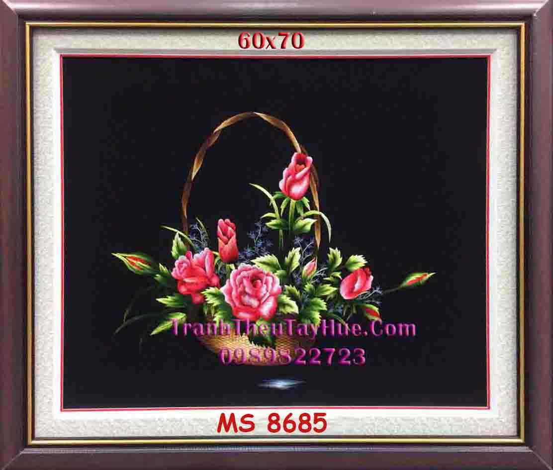 TRANH THÊU HOA HỒNG MS 8685