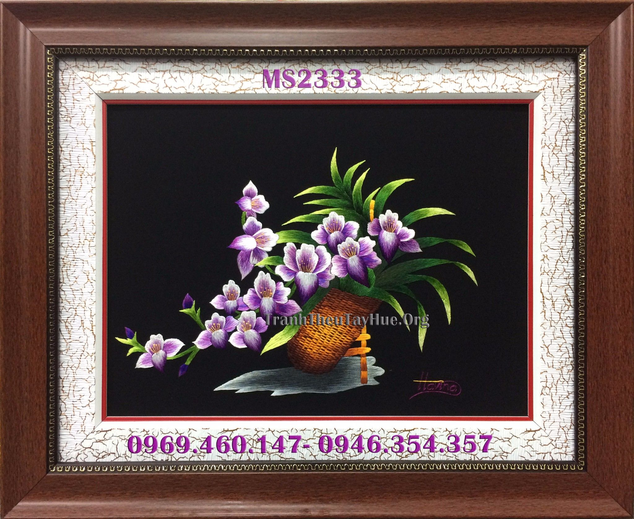 TRANH THÊU HOA LAN MS 2333 CÓ SẴN  ( 43 *53 Cm)