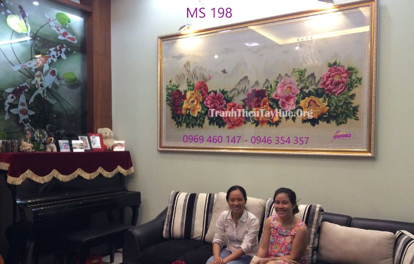 TRANH THÊU HOA MẪU ĐƠN MS 198