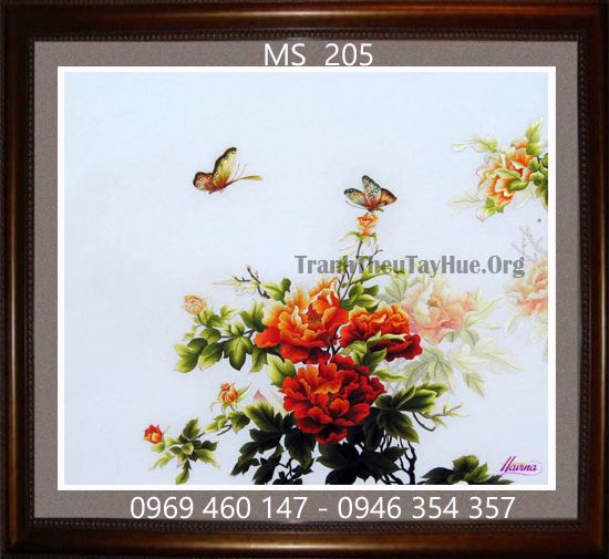 TRANH THÊU HOA MẪU ĐƠN MS 205