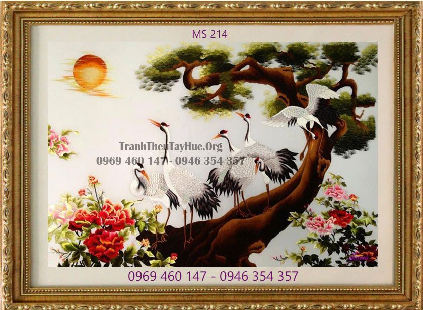 TRANH THÊU HOA MẪU ĐƠN MS 214