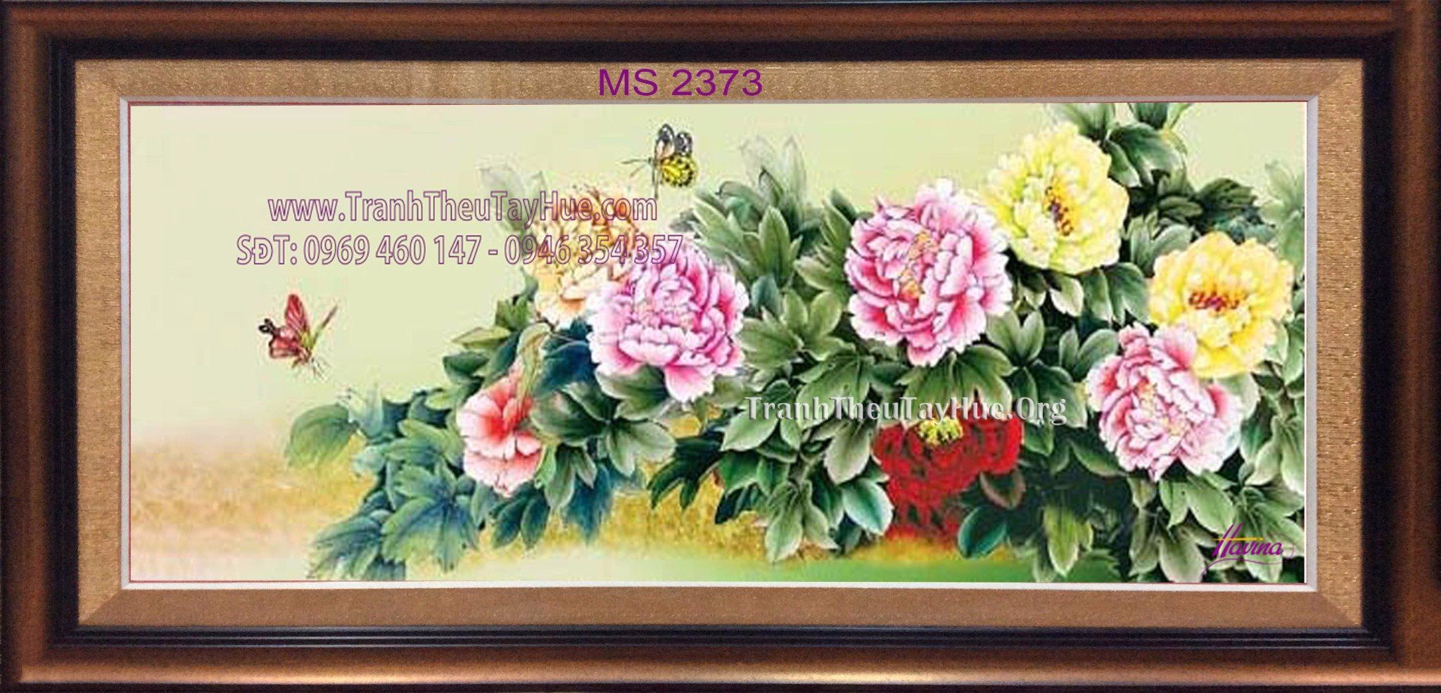 TRANH THÊU HOA MẪU ĐƠN 8 BÔNG  MS 2373