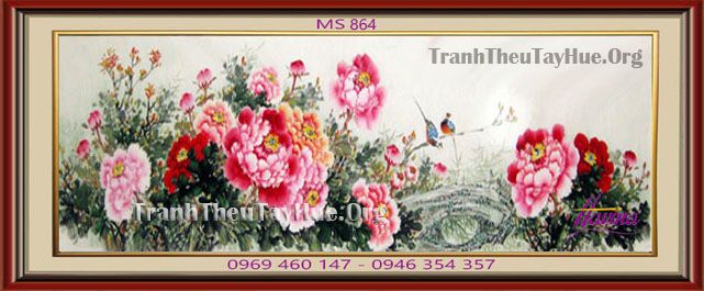 TRANH THÊU HOA MẪU ĐƠN MS 864