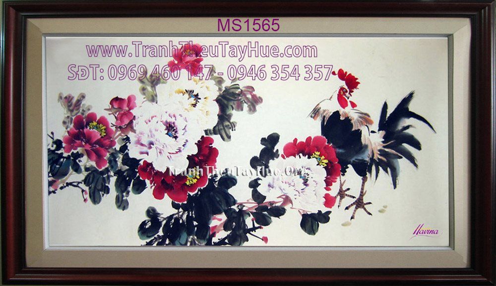 TRANH THÊU HOA MẪU ĐƠN 9 BÔNG MS 1565