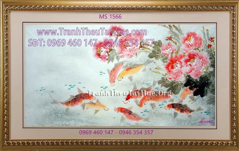 TRANH THÊU HOA MẪU ĐƠN 9 BÔNG MS 1566