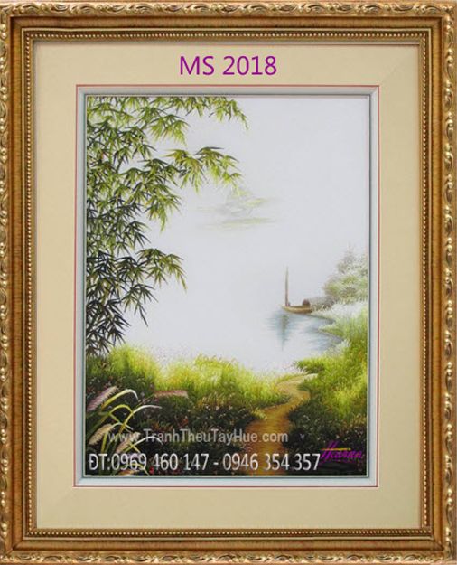 TRANH THÊU PHONG CẢNH LÀNG QUÊ MS 2018