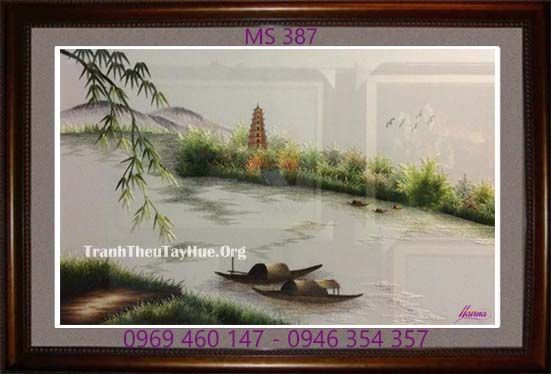 TRANH THÊU PHONG CẢNH LÀNG QUÊ MS 387